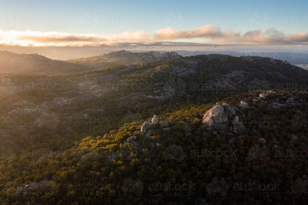 Landscape with granite formations at Girraween National Park - Australian Stock Image