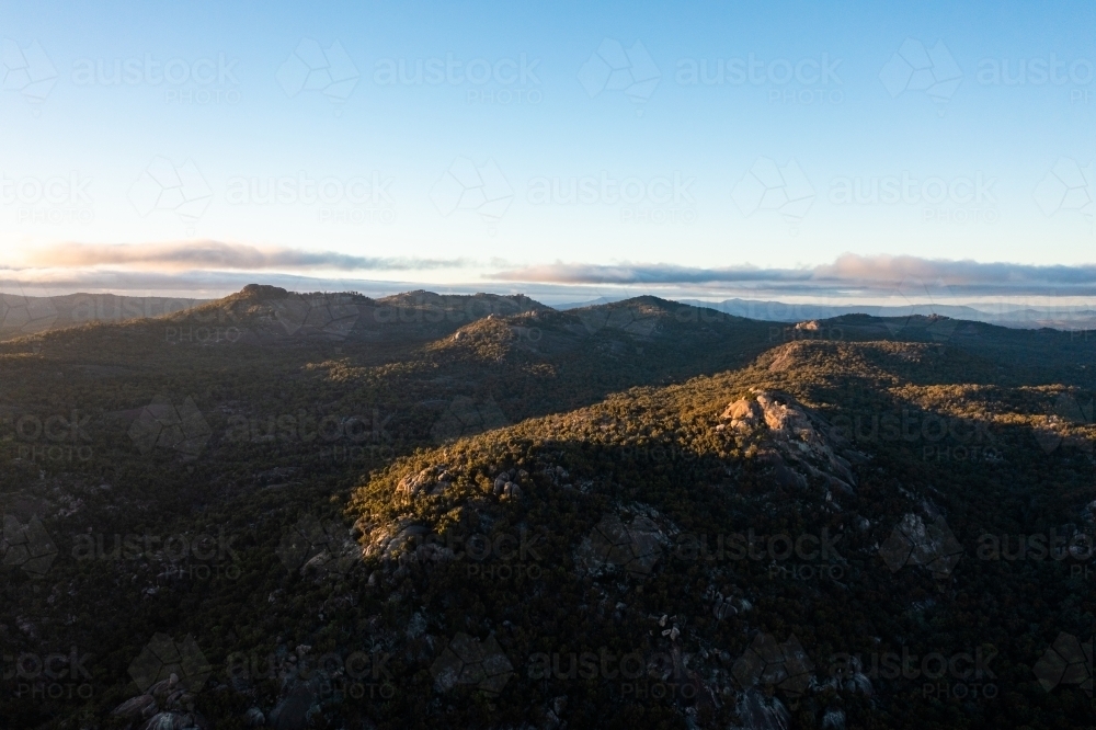 Landscape with granite formations at Girraween National Park - Australian Stock Image
