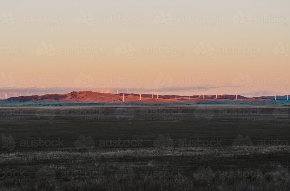 Landscape with wind turbines - Australian Stock Image