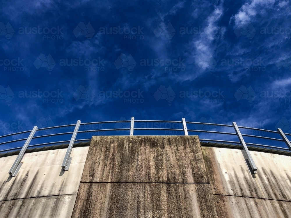Large concrete municipal water supply tank. - Australian Stock Image