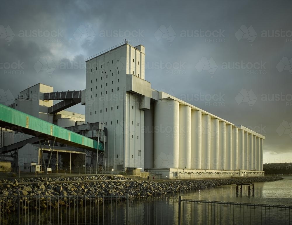 Large Grain Silos - Australian Stock Image