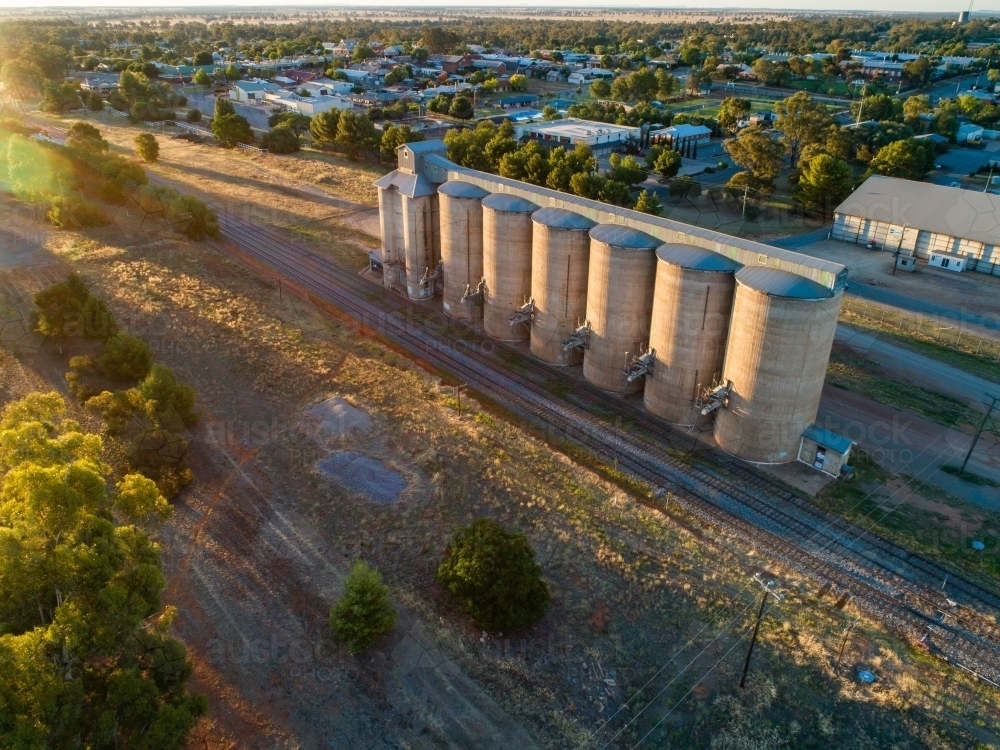 Large Grain Silos - Australian Stock Image