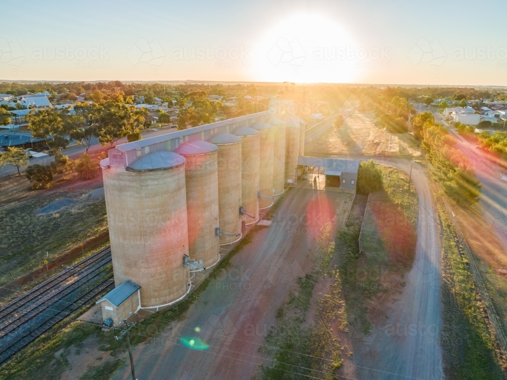Large grain silos - Australian Stock Image