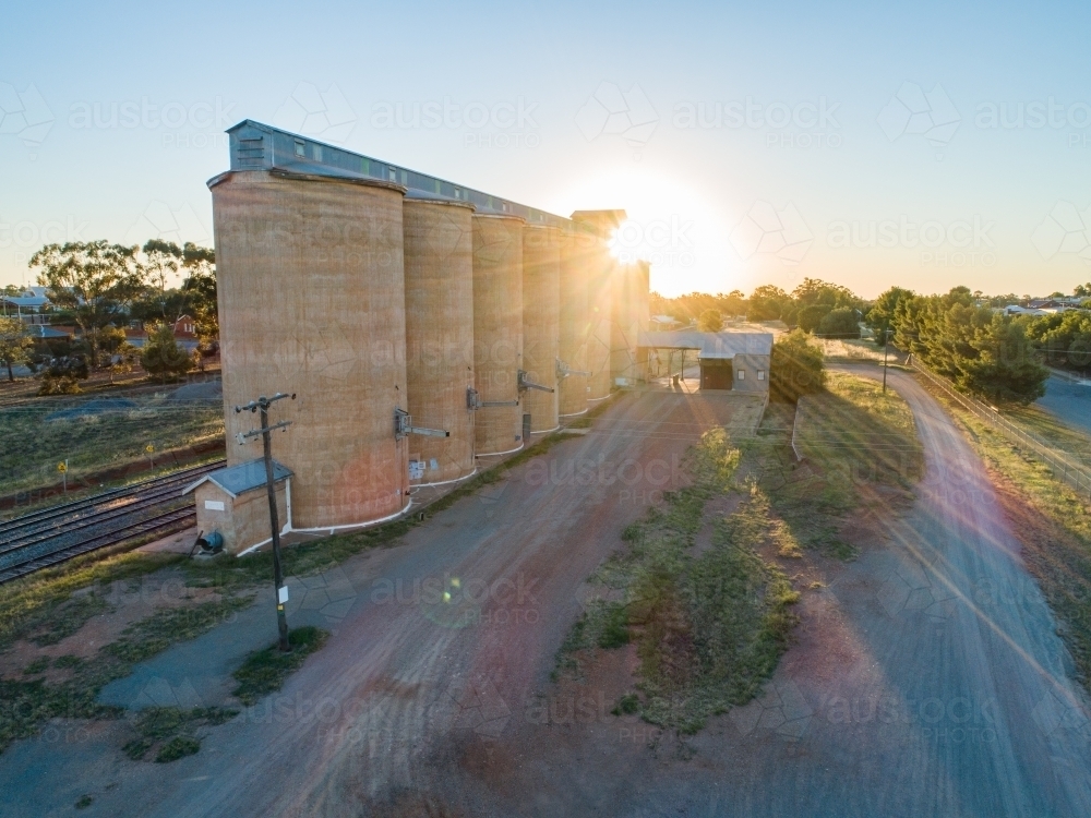 Large grain silos - Australian Stock Image
