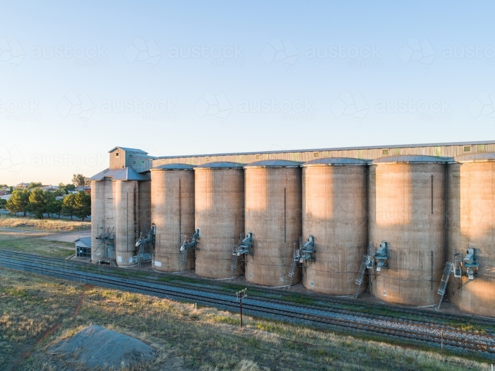 Large Grain Silos - Australian Stock Image