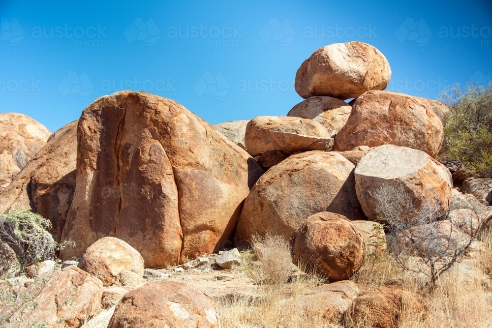 Large rock formations sitting on top of each other. - Australian Stock Image
