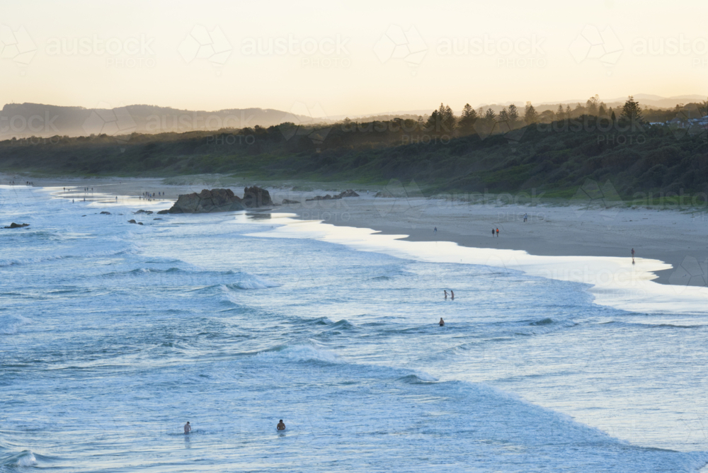 Late afternoon swim at the beach - Australian Stock Image