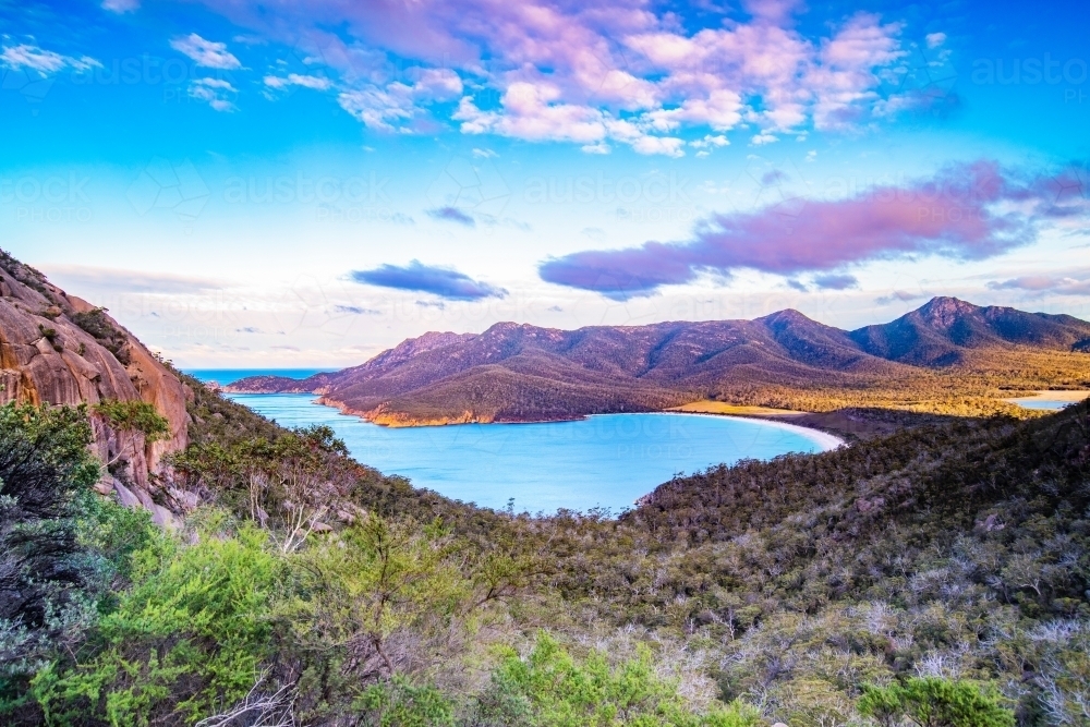 Late afternoon view of Wineglass Bay. - Australian Stock Image