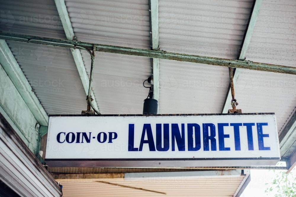 Laundrette sign - Australian Stock Image