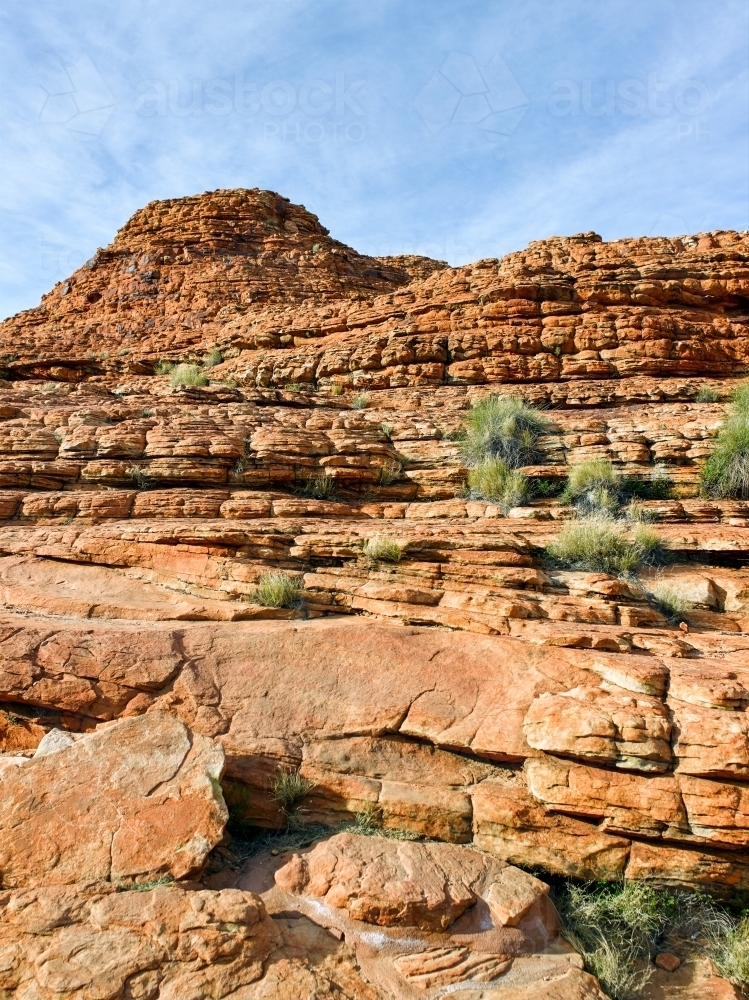 Layered rocks at Kings Canyon - Australian Stock Image