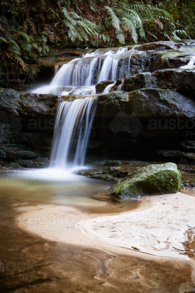 Leura cascades in the Blue Mountains, New South Wales, Australia - Australian Stock Image