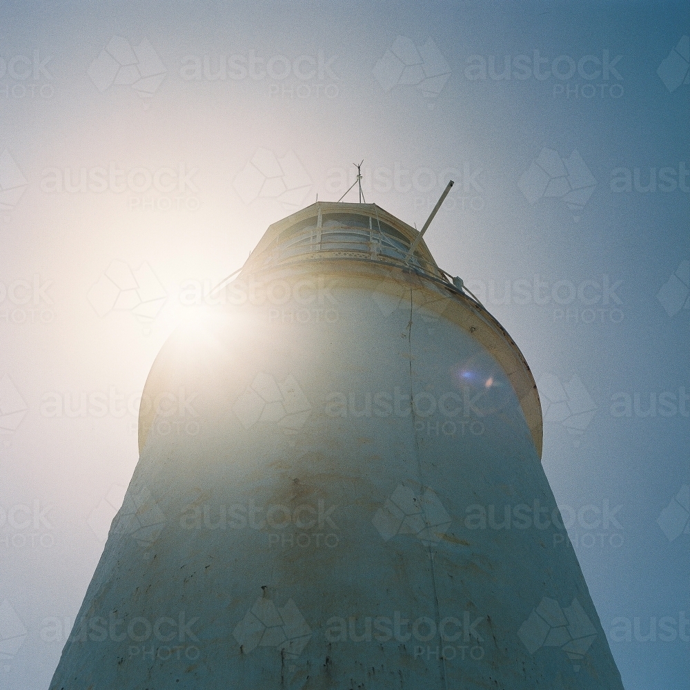 Lighthouse with Sun-flare - Australian Stock Image