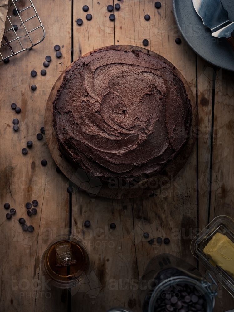 Little Black Dress Chocolate cake - Australian Stock Image
