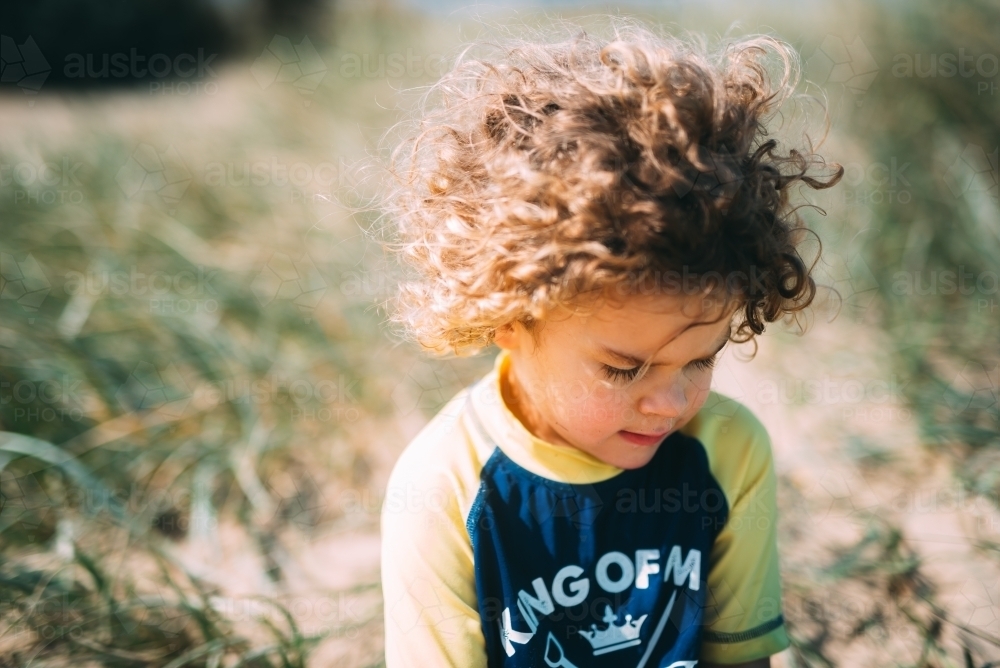 Little boy at the beach - Australian Stock Image