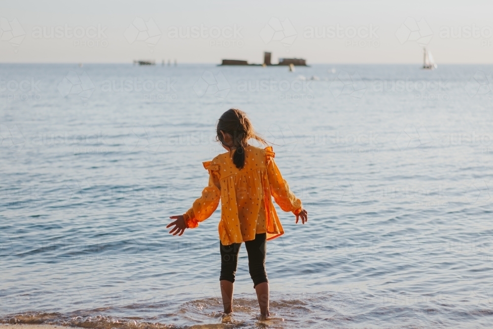 Little girl at the beach - Australian Stock Image