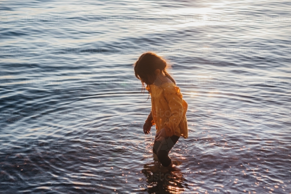 Little girl in the sea - Australian Stock Image