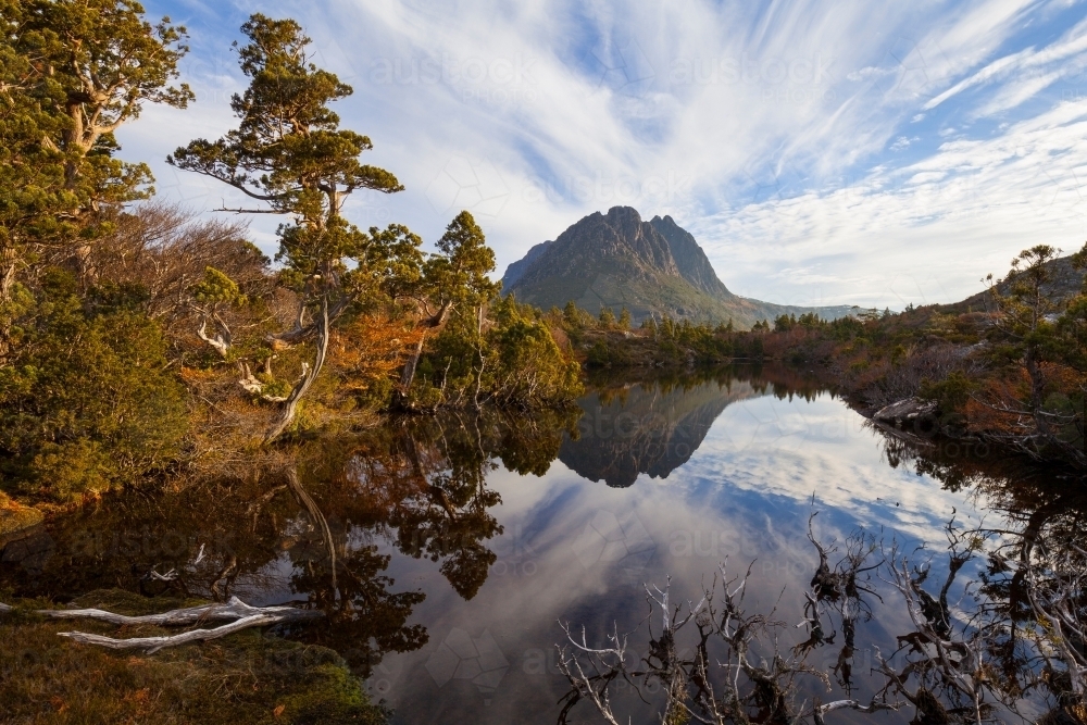 Little Horn from Twisted Lakes - Cradle Mtn Lake St Clair N.P - Tasmania - Australian Stock Image