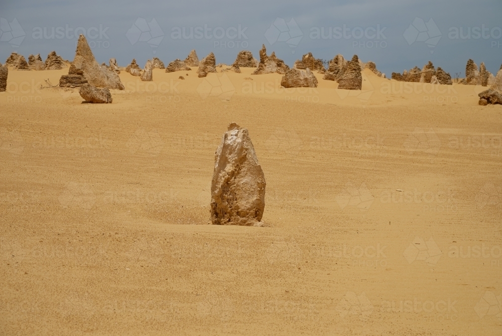 Lonely pinnacle in the Nambung National Park, Western Australia - Australian Stock Image