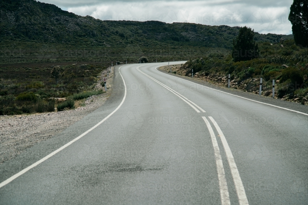 Long Empty Mountain Road - Australian Stock Image