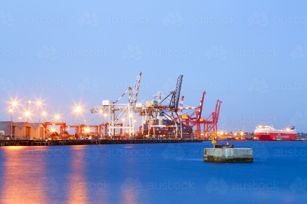 Long exposure of North Quay and Inner Harbour. - Australian Stock Image