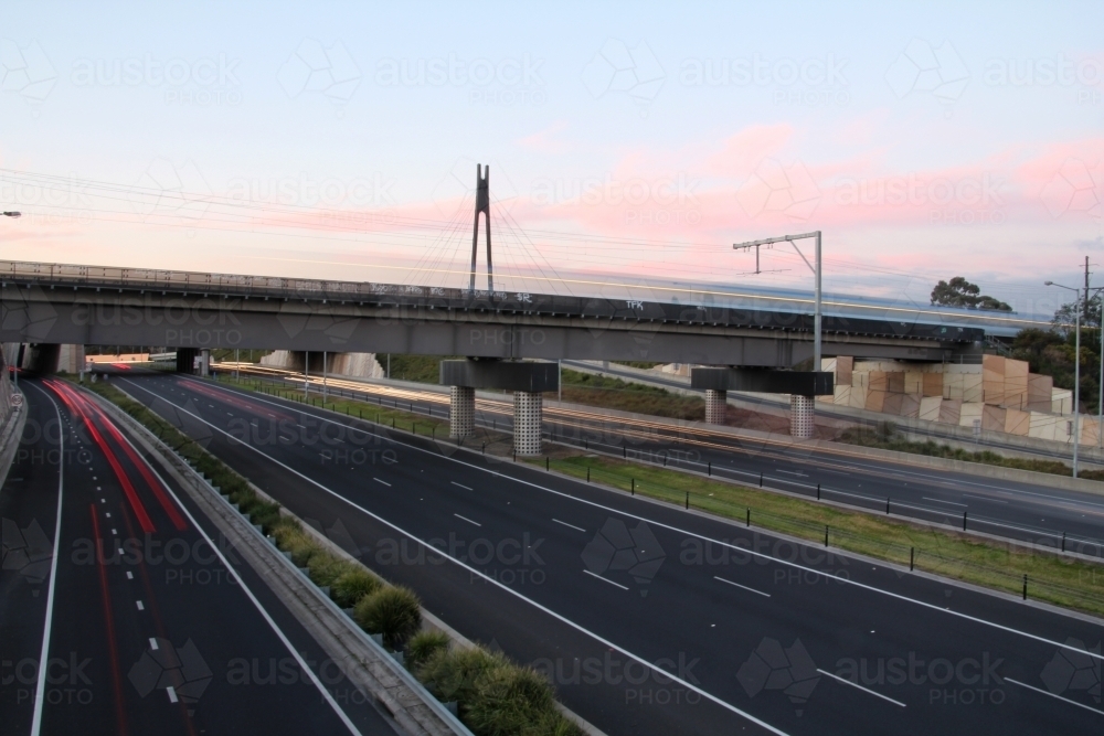 Long exposure taken over eastlink freeway - Australian Stock Image
