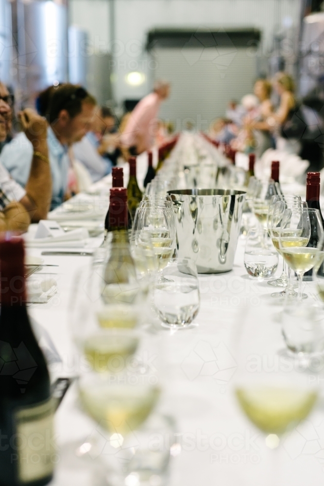 long lunch in a winery - Australian Stock Image