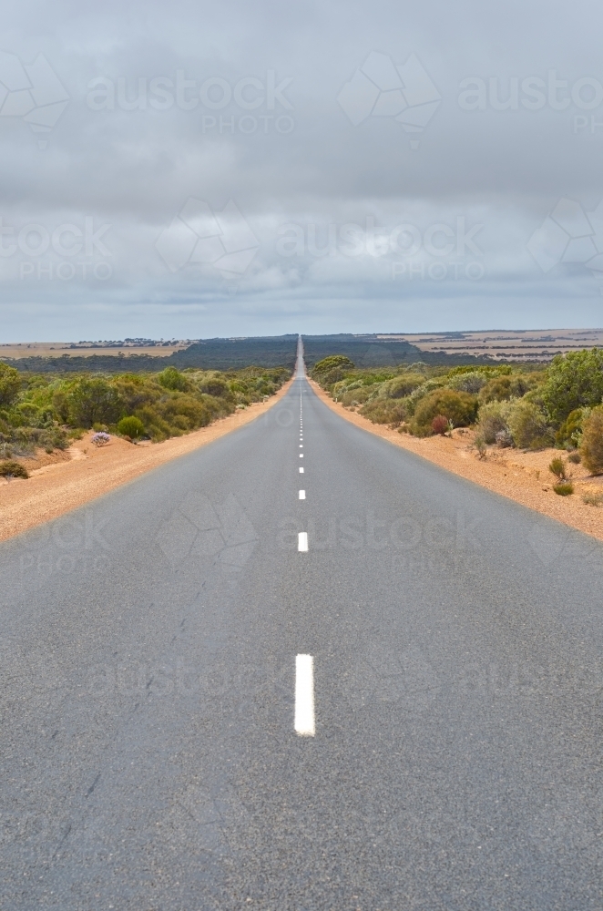 Long Straight Country Road - Australian Stock Image