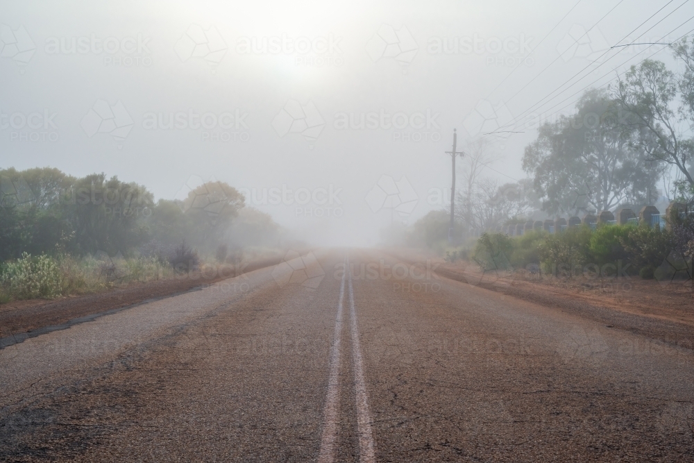 Long stretch of road in the early morning - Australian Stock Image