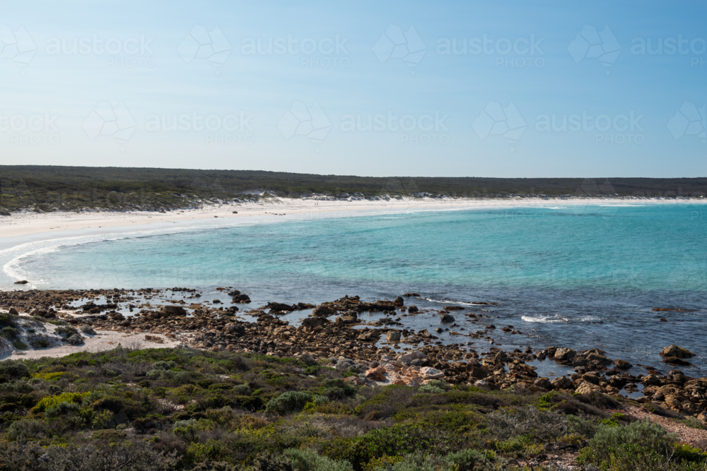 Long white sandy beach - Australian Stock Image