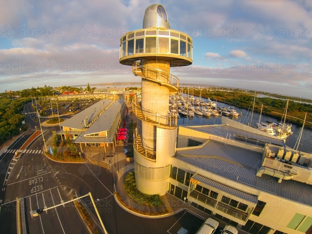 Looking down at the viewing tower at the Queenscliff Marina. - Australian Stock Image