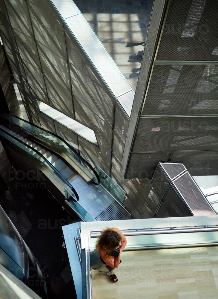 Looking Down from Level 3 at National Gallery Victoria - Australian Stock Image