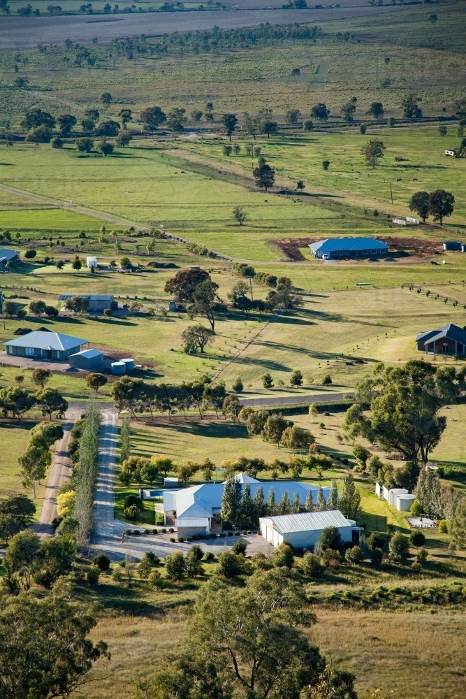 Image of Looking down from Porkie Mountain Gunnedah on streets and