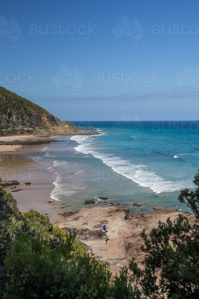 Looking down on a coastal cove - Australian Stock Image