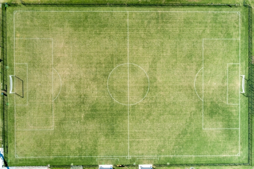 Looking down on a football field. - Australian Stock Image