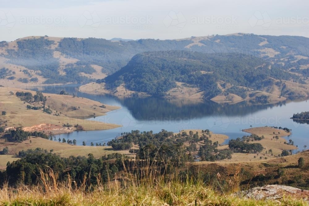 Looking Down on Lake St Clair - Australian Stock Image