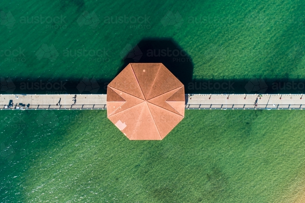 Looking down on Redcliffe Pier. - Australian Stock Image
