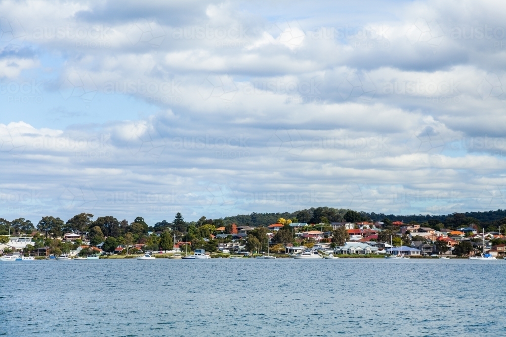 Looking over water of Cockle Bay from Speers Point - Australian Stock Image