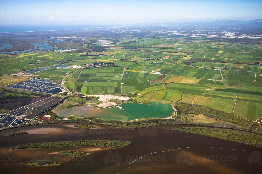 Looking South across the Logan River towards the Gold Coast - Australian Stock Image