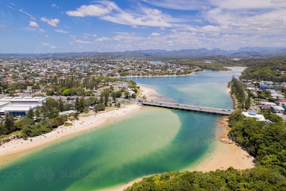 Looking towards the suburbs from Tallebudgera Creek - Australian Stock Image