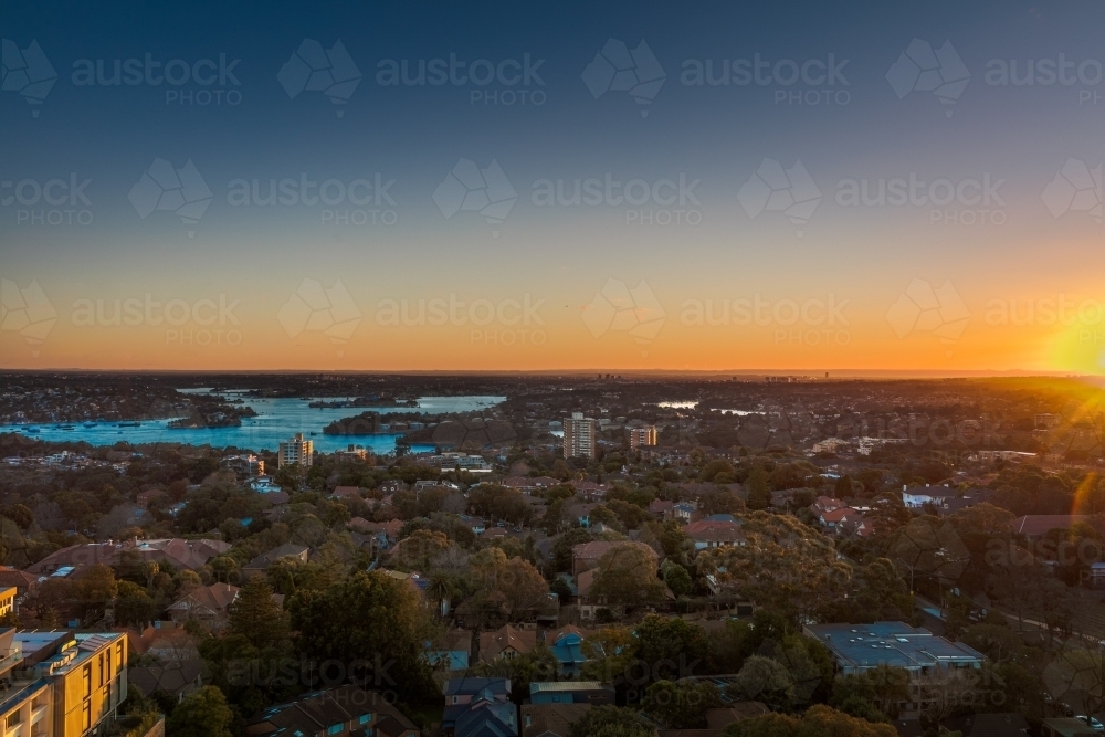 Looking towards Western Sydney on dusk - Australian Stock Image
