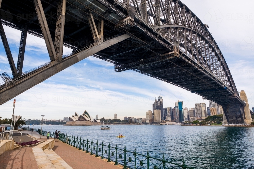 Looking under the Sydney Harbour Bridge - Australian Stock Image