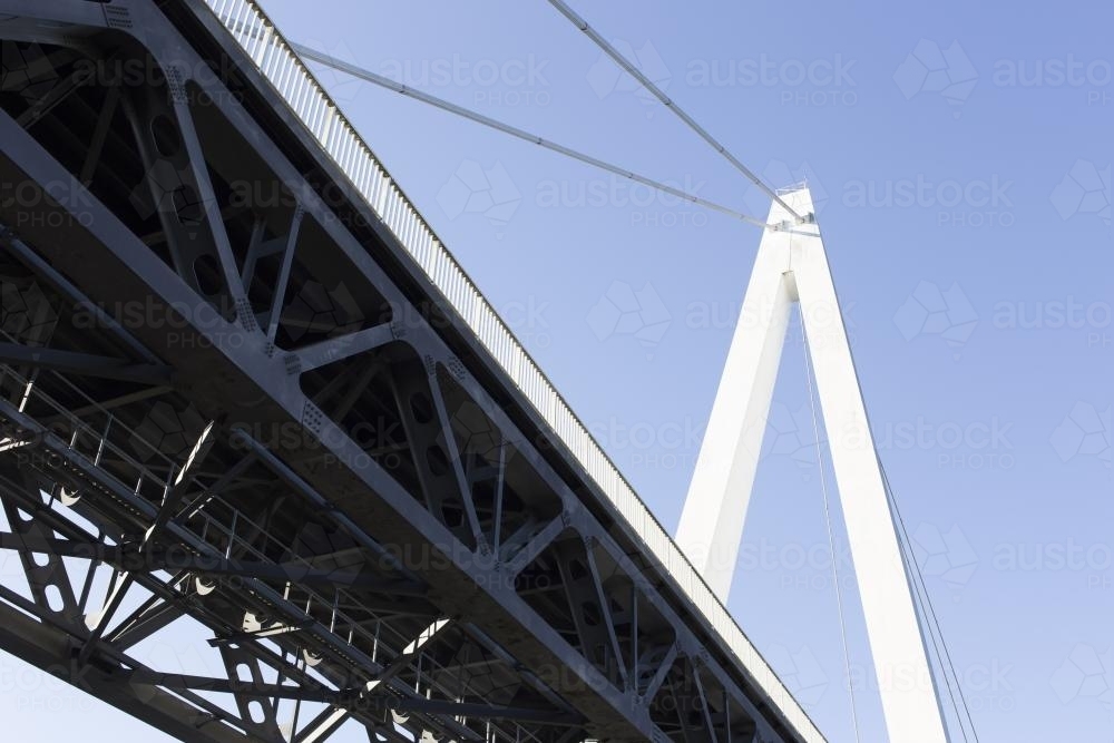 Looking up at Batman Bridge. - Australian Stock Image