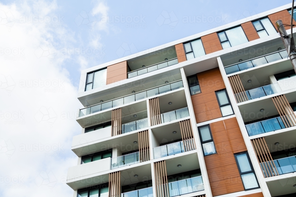 Looking up at high rise city buildings in Sydney - Australian Stock Image