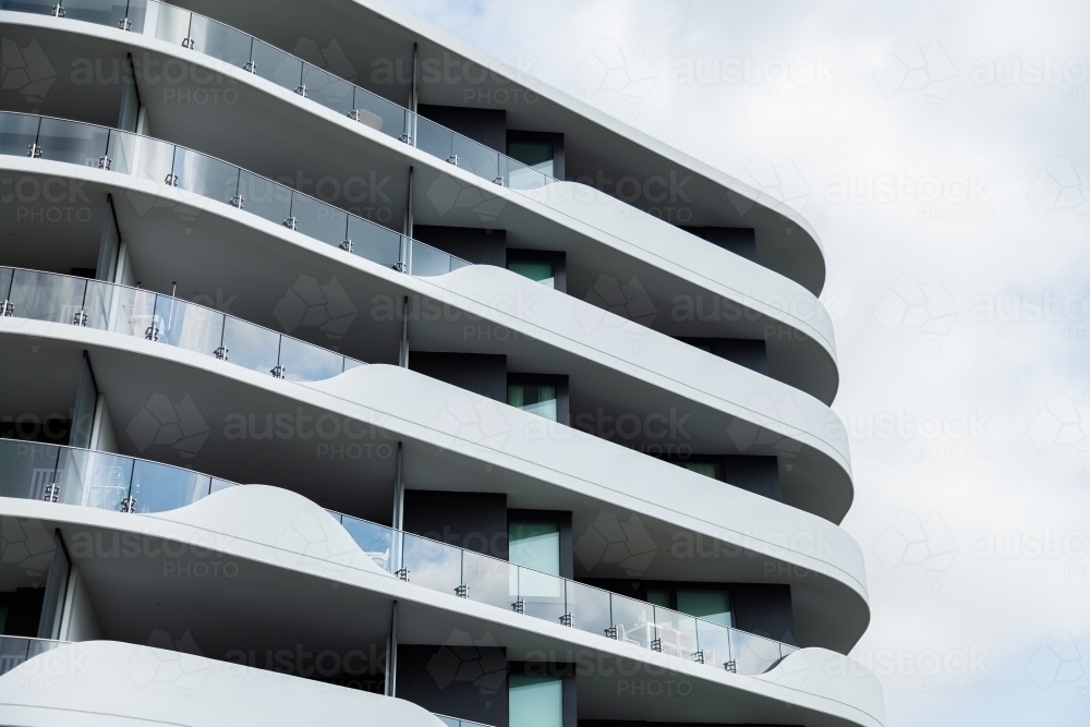 Looking up at high rise city buildings in Sydney - Australian Stock Image