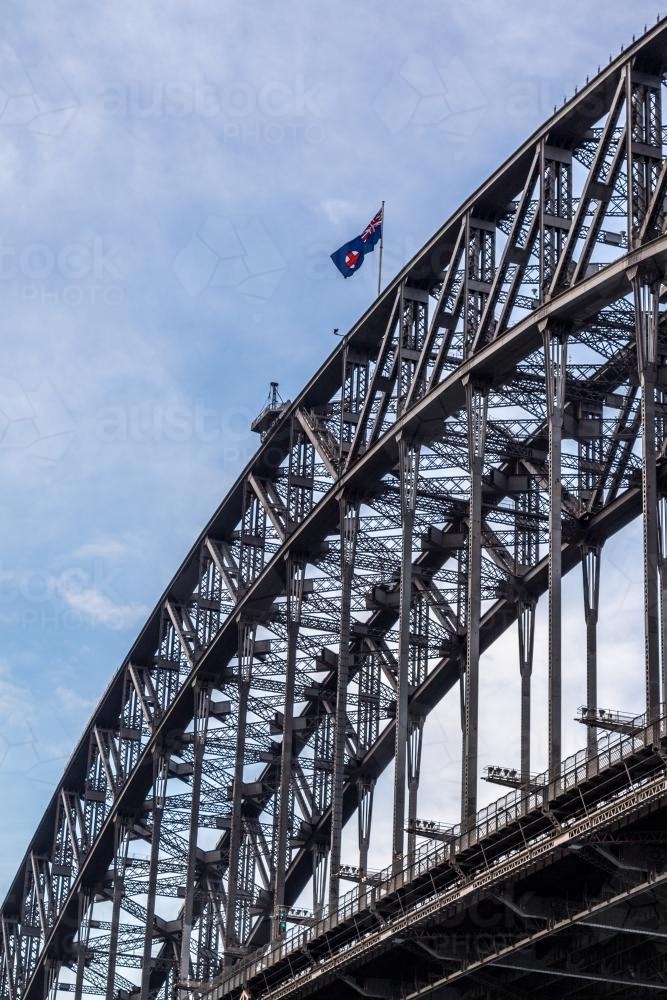 looking up at Sydney Harbour Bridge - Australian Stock Image