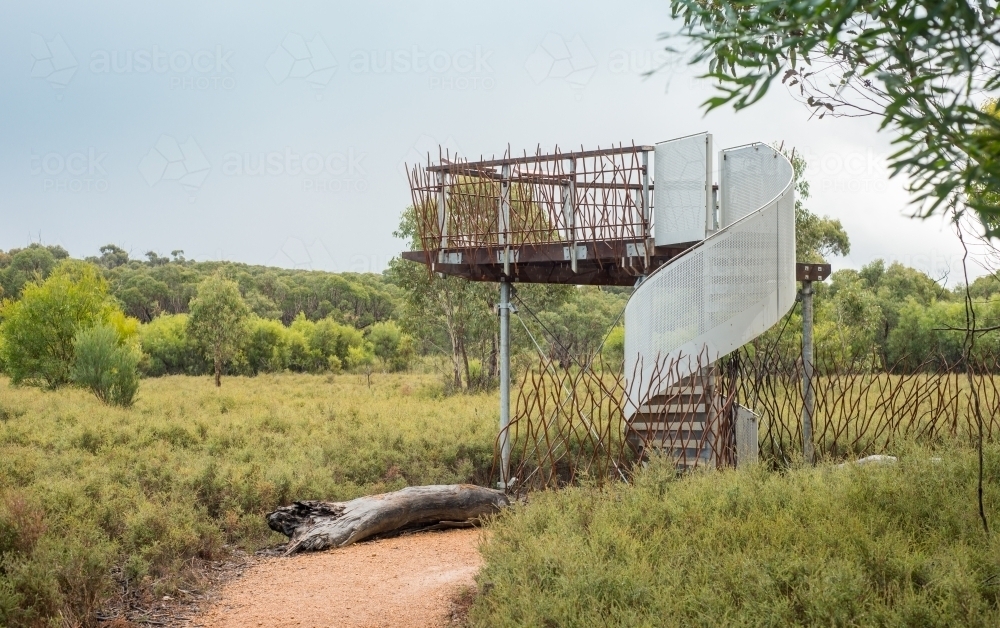 Lookout platform in bushland - Australian Stock Image
