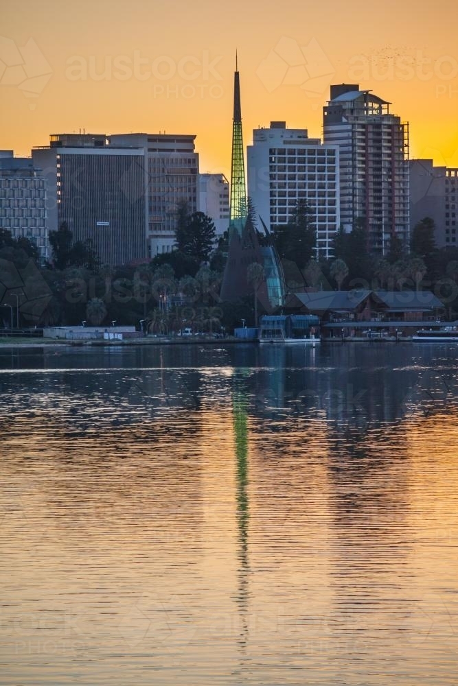 Loooking over the Swan River to the Perth CBD - Australian Stock Image