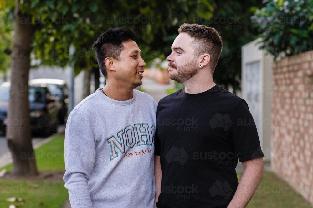 loving gay couple - Australian Stock Image