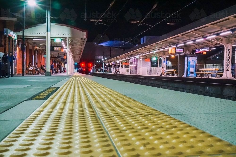 Low angle view of train platform - Australian Stock Image