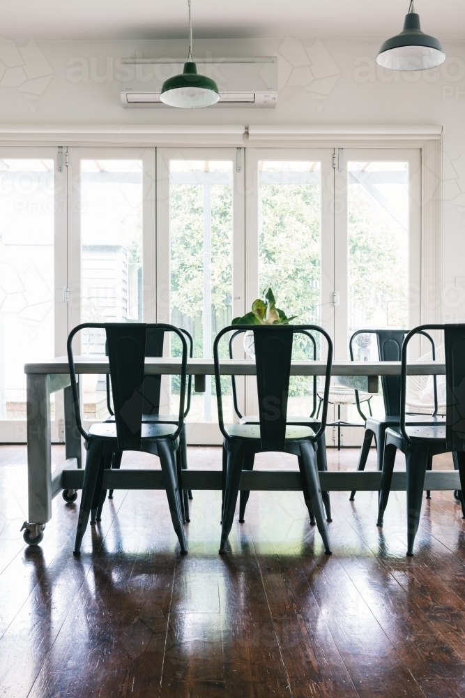 Luxury vintage style dining room interior in a renovated Melbourne home - Australian Stock Image